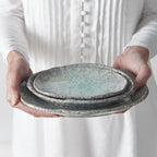 Serving Plate 27cm Aqua Splash Glaze