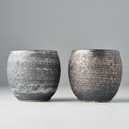 Cup Set Sho Chu 2pcs 320ml Silver Bronze Glaze