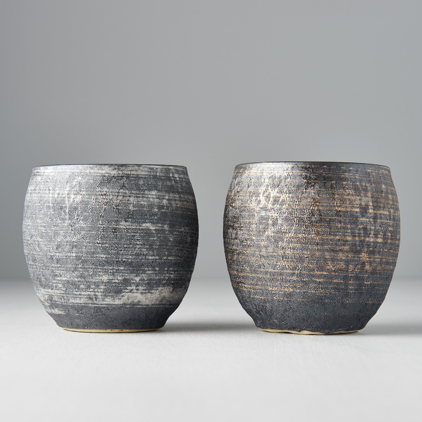 Cup Set Sho Chu 2pcs 320ml Silver Bronze Glaze