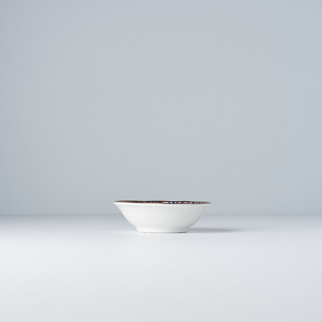 Sauce Dish 11cm Indigo Ikat Starburst Design