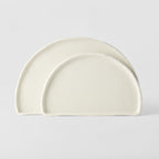Half Moon Plate 27cm Ivory White Glaze