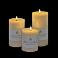 bulk 6 Reflection Led Pillar Candle Rustic White 25cm