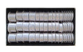 bulk 48 Roll All White Satin Ribbon Variety Sizes Displayed Box