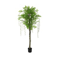 Flowering Artificial Wisteria with White Flowers 180cm
