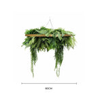 Gold Artificial Hanging Green Wall Disc 80cm UV Resistant Foliage