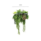 Black Framed Roof Hanging Disc With Tropical Foliage Mix and Draping Stems 60cm UV Resistant