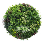 Slimline Artificial Green Wall Disc Art 100cm Colour Fresh UV Resistant (White)