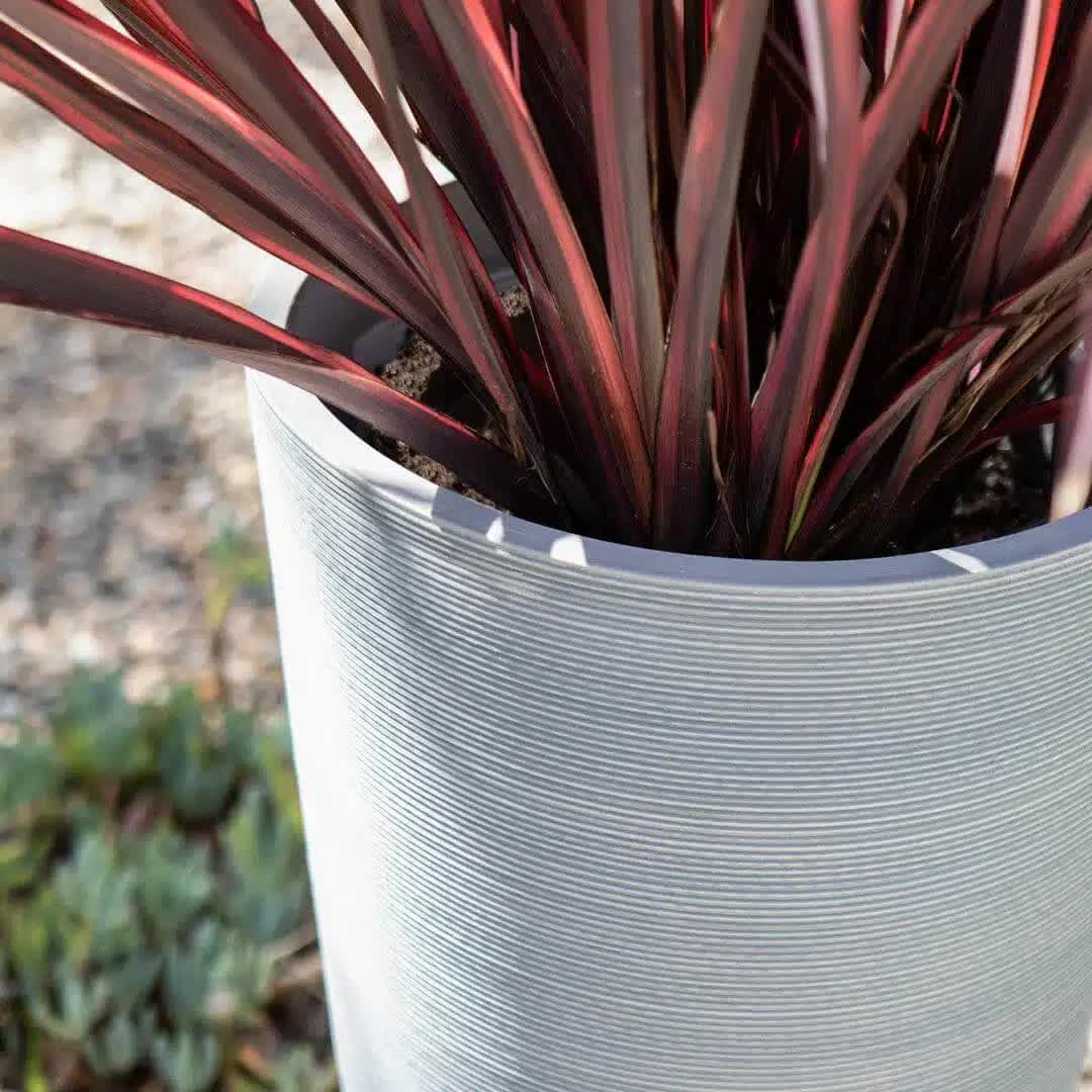 Decorative Large Modern Grey Round Planter 71cm