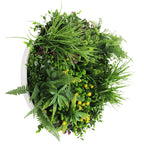 Slimline Artificial Green Wall Disc Art 60cm Country Fern UV Resistant (White)