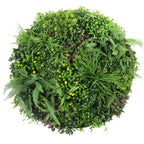 Slimline Artificial Green Wall Disc Art 100cm Country Fern UV Resistant (White)