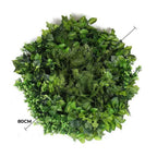 Slimline Artificial Green Wall Disc Art 80cm Mixed Green Fern & Ivy (Modern Black)