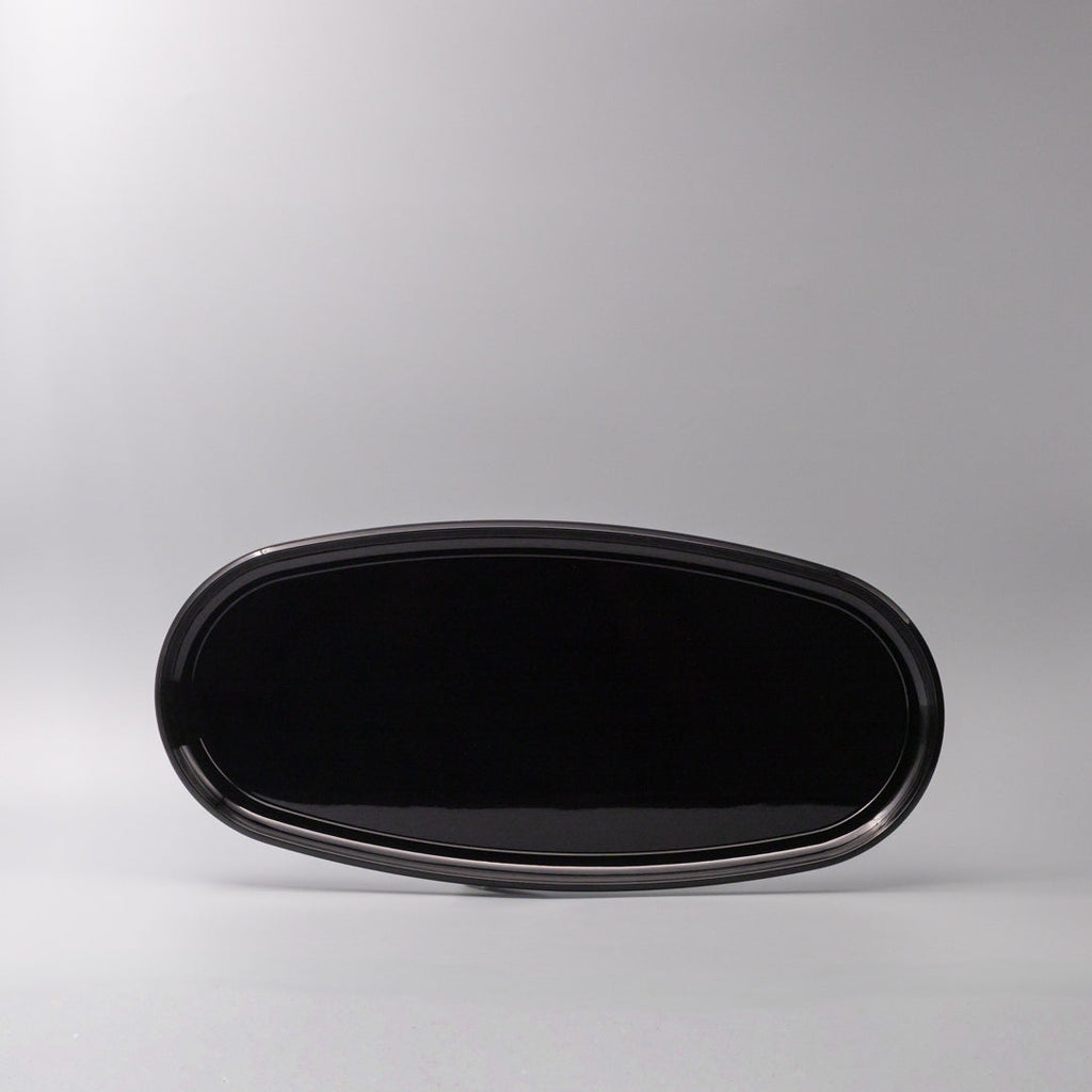 Platter Oval 42.5cm Black Lacquerware Glaze