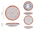 bulk 12 Oriental Special Glazed Round Plate Assort 25cm