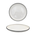 bulk 24 Sorrento Porcelain Dinner Plate w Black Rim 26cm