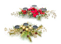 bulk 4 Elegant Red & Gold Leafy Xmas Center Piece Assort 85cm