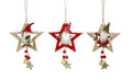 bulk 12 Xmas Hanging Santa in Star Assort 36cm