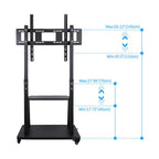 100" Heavy Duty Floor TV Stand TV Cart Trolley Height Adjustable Mount Bracket