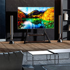 Reinforced Metal 65-100" Tv Floor Stand 2 Tier Shelf Tv Mount Adjustable Height