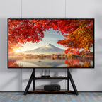 Reinforced Metal 65-100" Tv Floor Stand 2 Tier Shelf Tv Mount Adjustable Height