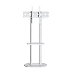 Minimalist Marble Textured Floor Tv Stand 40"-75" Strong Steel Tv Bracket Stable