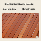 Portable Solid Wood Folding Camping Table - Sapele Roll-Up Picnic and BBQ Dining Table 120*60*43.5cm