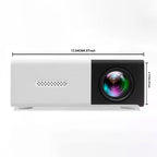 Mini Home Portable Cinema Projector - LED Compact Entertainment Projector for Movies & Gaming (White+black)
