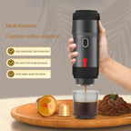 Green Portable Fully Automatic Espresso Coffee Machine - Universal 3-in-1 Capsule, Coffee Powder & Espresso Maker