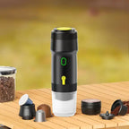 Silver Portable Fully Automatic Espresso Coffee Machine - Universal 3-in-1 Capsule, Coffee Powder & Espresso Maker