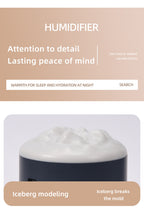 2PCS Blue Portable 350ML LED Desk Humidifier with Non-Wet Design - Silent Cool Mist for Home, Office, and Car