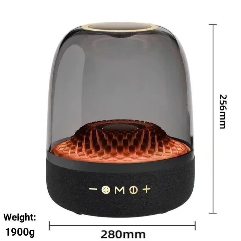 LP90 White 360Â° Bluetooth Home Theater Speaker With Two Microphones - LED Light Effect, 120W Surround Sound