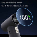 White Portable High-Speed Turbo Fan with 2000mAh Battery and Multiple Attachments