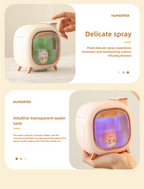 Pink USB Desktop Dual Mist Cute Humidifier with Essential Oil Diffuser, 500ml Large Capacity, Quiet Aromatherapy Machine for Bedroom and Office (without essential oil)
