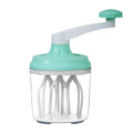 Manual Rotary Egg Beater & Cream Whisk 1200ml - Hand Crank Kitchen Mixer for Baking - Durable ABS Material Green