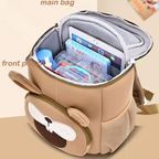 Coffee Bear Cute Animal  Kids Backpack - Lightweight Toddler School Bag - Soft 3D Cartoon Daypack for Kindergarten & Childcare- Boys Girls Ages 3-6