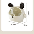2PCS Yellow-Eared with polka dot Cute Puppy Desktop Bin with Lid - Mini Trash Can & Storage Organiser - Kawaii Office Decor for Vanity & Home Office