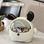 2PCS Pink + Rose red with polka dot Cute Puppy Desktop Bin with Lid - Mini Trash Can & Storage Organiser - Kawaii Office Decor for Vanity & Home Office