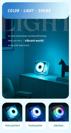 Green Retro Bluetooth Speaker - Transparent Vinyl Design with RGB Light