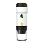 White 3-in-1 Portable Electric Espresso Maker - Rechargeable Travel Coffee Machine for Capsules & Ground Coffee