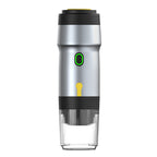 Silver 3-in-1 Portable Electric Espresso Maker - Rechargeable Travel Coffee Machine for Capsules & Ground Coffee