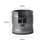 Dark Grey Round Professional Aluminum Espresso Tamping Station - Adjustable Portafilter Holder Stand