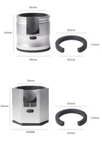 Dark Grey Round Professional Aluminum Espresso Tamping Station - Adjustable Portafilter Holder Stand