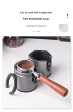 Dark Grey Round Professional Aluminum Espresso Tamping Station - Adjustable Portafilter Holder Stand