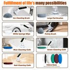 Electric Spin Scrubber with Adjustable Extension Handle & 8 Brush Heads - Smart LED Display