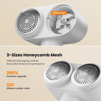 Dual-Head Electric Lint Remover - USB-C Rechargeable, LED Display, 3-Size Honeycomb Mesh(White)