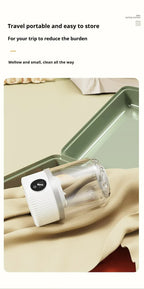 White Portable Mini Washing Machine - Rechargeable USB-C Electric Washer for Travel, Delicates & Socks
