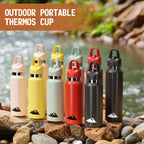Pink 680ml Insulated Stainless Steel Water Bottle - Leakproof One-Click Lid Thermal Flask for Hot & Cold Drinks