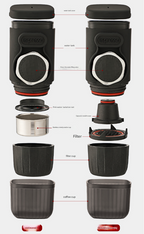 Portable Hand-Press Espresso Maker - Compact Capsule & Powder Coffee Machine