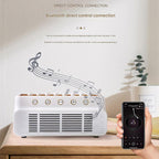 Retro White Noise Sound Machine & Bluetooth Speaker - 8 Nature Sounds, Smart Timer(Black and white)