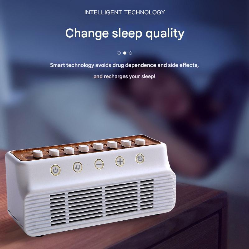 Retro White Noise Sound Machine & Bluetooth Speaker - 8 Nature Sounds, Smart Timer(Black and white)