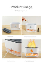 Himalayan Salt Stone Flame Aroma Diffuser & Humidifier - 7 Light Options, Ultrasonic, Auto Shut-Off(white)